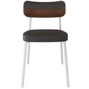 Ver imagem 6 de Kit 02 Cadeiras Estofada para Sala de Jantar Astrid Branco C01 Linho Preto Courino Whisky - Lyam Dec