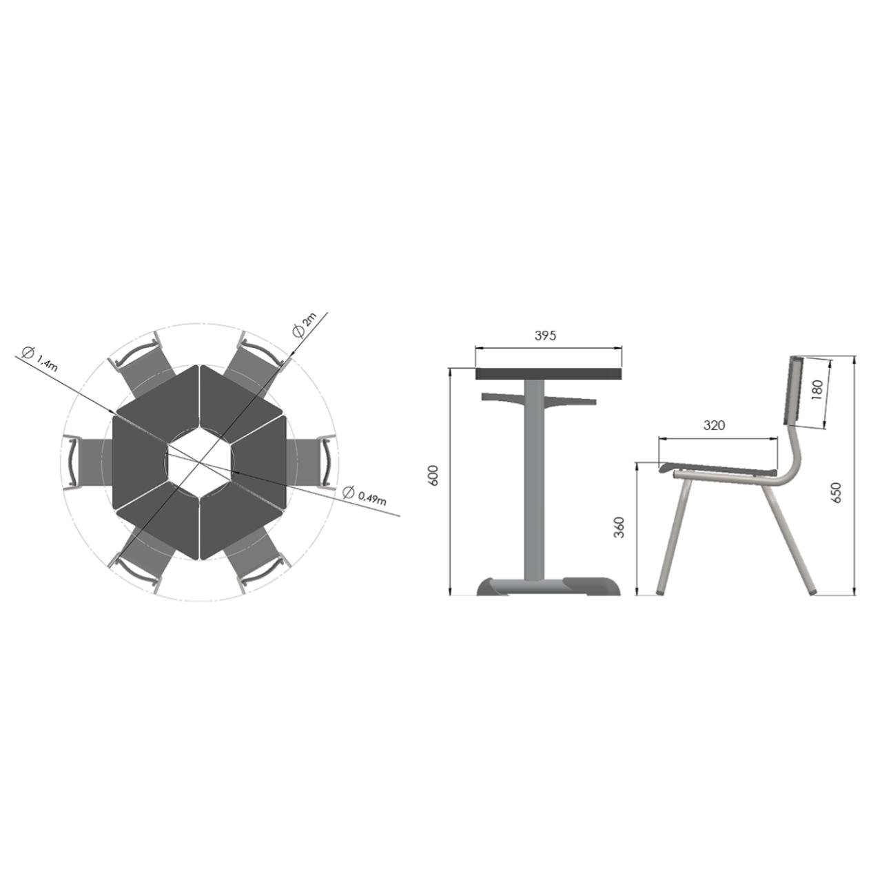 Conjunto HEXAGONAL Mesas e Cadeiras - 02 A 06 anos - INFANTIL - REALPLAST - 41098 - 6