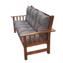 Ver imagem 5 de Sofá Cancún 3 Lugares de Madeira Banco Super Resistente C/ Almofadas Cinza Escuro