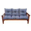 Ver imagem 3 de Sofá Cancún 3 Lugares de Madeira Banco Super Resistente C/ Almofadas Cinza Escuro