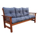 Ver imagem 2 de Sofá Cancún 3 Lugares de Madeira Banco Super Resistente C/ Almofadas Cinza Escuro