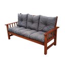 Ver imagem 4 de Sofá Cancún 3 Lugares de Madeira Banco Super Resistente C/ Almofadas Cinza Escuro