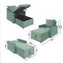 Ver imagem 3 de Sofá 3 em 1 Chaise, Cama e Baú Neve Verde Claro Estofama