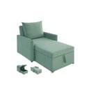 Ver imagem 1 de Sofá 3 em 1 Chaise, Cama e Baú Neve Verde Claro Estofama