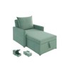 Sofá 3 em 1 Chaise, Cama e Baú Neve Verde Claro Estofama - 1
