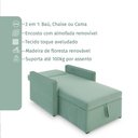 Ver imagem 5 de Sofá 3 em 1 Chaise, Cama e Baú Neve Verde Claro Estofama