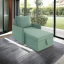 Ver imagem 2 de Sofá 3 em 1 Chaise, Cama e Baú Neve Verde Claro Estofama