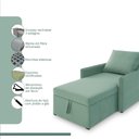 Ver imagem 4 de Sofá 3 em 1 Chaise, Cama e Baú Neve Verde Claro Estofama
