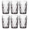 Conjunto Jogo 6 Copos de Vidro Diamond Alto Grande 390ml Linha Cristal Luxo Elegante Cor:transparent - 1