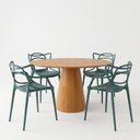 Ver imagem 2 de Conjunto Sala de Jantar 4 Lugares Redonda Madeira Cairo Yescasa