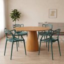Ver imagem 1 de Conjunto Sala de Jantar 4 Lugares Redonda Madeira Cairo Yescasa
