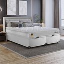 Ver imagem 5 de Cama Box Baú Queen Bipartido Couro Branco + Colchão Life D33 Pillow Top 61x158x198cm Branco
