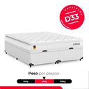 Ver imagem 4 de Cama Box Baú Queen Bipartido Couro Branco + Colchão Life D33 Pillow Top 61x158x198cm Branco