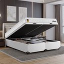 Ver imagem 6 de Cama Box Baú Queen Bipartido Couro Branco + Colchão Life D33 Pillow Top 61x158x198cm Branco