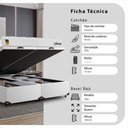 Ver imagem 2 de Cama Box Baú Queen Bipartido Couro Branco + Colchão Life D33 Pillow Top 61x158x198cm Branco