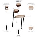 Ver imagem 3 de Cadeira de Jantar Estofada Kit 2 Ella M25 Linho Areia/whisky - Mpozenato