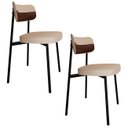 Ver imagem 1 de Cadeira de Jantar Estofada Kit 2 Ella M25 Linho Areia/whisky - Mpozenato