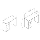 Ver imagem 2 de Mesa de Computador Solteiro Msm 412 C/ 2 Gavetas Branco - Movelbento