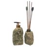 Kit Lavabo Difusor e Saboneteira Pedra Natural Quartzo Verde Esmeralda - 1