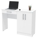 Ver imagem 1 de Mesa para Computador Retangular Bella Vista Space 1 Gaveta Madeira 120cm Branco Casah