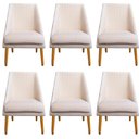 Ver imagem 1 de Kit 06 Cadeiras para Sala de Jantar Ana Pés Palito Veludo Bege D'classe Decor