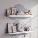 Ver imagem 1 de Kit 2 Prateleiras para Quarto Infantil Nuvem