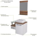 Ver imagem 5 de Conjunto Balcão C-cuba Q32 e Espelheira Legno 631 Branco Chess C-carvalho Dark Branco Chess C-nogal