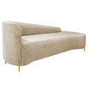 Ver imagem 4 de Divã Recamier Orgânico França 250cm Lado Dir Pés Metal Dourado Bouclé Bege