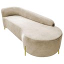 Ver imagem 3 de Divã Recamier Orgânico França 250cm Lado Dir Pés Metal Dourado Bouclé Bege