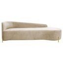 Ver imagem 2 de Divã Recamier Orgânico França 250cm Lado Dir Pés Metal Dourado Bouclé Bege