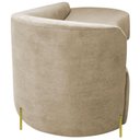 Ver imagem 5 de Divã Recamier Orgânico França 250cm Lado Dir Pés Metal Dourado Bouclé Bege