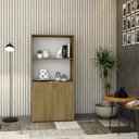 Ver imagem 4 de Armário Alto Estante com 02 Portas 161,5x80x42cm Wlae80 Vermont Oak - Branco