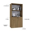 Ver imagem 3 de Armário Alto Estante com 02 Portas 161,5x80x42cm Wlae80 Vermont Oak - Branco