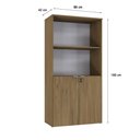 Ver imagem 6 de Armário Alto Estante com 02 Portas 161,5x80x42cm Wlae80 Vermont Oak - Branco