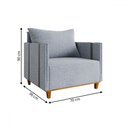 Ver imagem 3 de Poltrona Crystal Linho Inox/chumbo - Viero Móveis