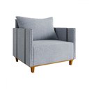 Ver imagem 2 de Poltrona Crystal Linho Inox/chumbo - Viero Móveis