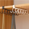 Ganchos Prateleira Guarda-roupa Armário Metal Caneca Cabide de Copo Organizador de Cozinha Suporte R - 4