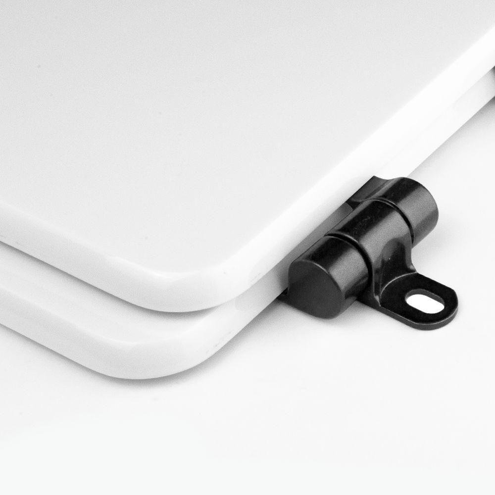 Assento Sanitário Poliéster Soft Close Level Branco para Vaso Deca com Ferragem Preta - 3
