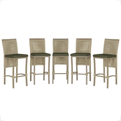 5 Banqueta em Alumínio Roma Fendi Corda Náutica Tecido 13