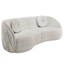 Ver imagem 1 de Sofá Decorativo com Almofadas 3 Lugares 288cm Tressê Zion M22 Bouclê Branco - Mpozenato