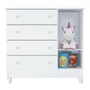 Ver imagem 3 de Cômoda e Guarda Roupa Infantil Ariel 3 Portas Branco Brilho - Carolina