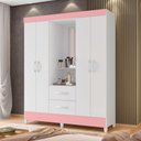 Ver imagem 1 de Guarda Roupa 4 Portas Sydney Branco Rosa