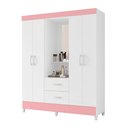 Ver imagem 2 de Guarda Roupa 4 Portas Sydney Branco Rosa