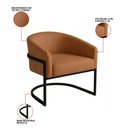 Ver imagem 3 de Poltrona Sala Decorativa Kit 2 Arielle Industrial Preto Sintético Pu D03 - D’Rossi
