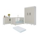 Ver imagem 5 de Conjunto de Quarto Flor 5 Portas 6 Gavetas MDP Branco Multimóveis