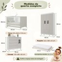 Ver imagem 6 de Conjunto de Quarto Flor 5 Portas 6 Gavetas MDP Branco Multimóveis