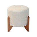 Ver imagem 1 de Puff em Linho Redondo Arthur Agarb Decor:linho Bege Claro
