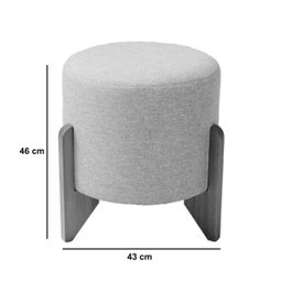 Puff em Linho Redondo Arthur Agarb Decor:linho Bege Claro - 3