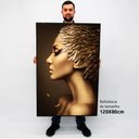 Ver imagem 2 de Quadro Decorativo Caixa Mulher Glamurosa Tacolado Moldura Caixa Alta 4,5cm Madeira com Vidro 80 X 12
