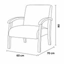 Ver imagem 3 de Poltrona para Sala Tecido Courino Braços Madeira Maciça Mia